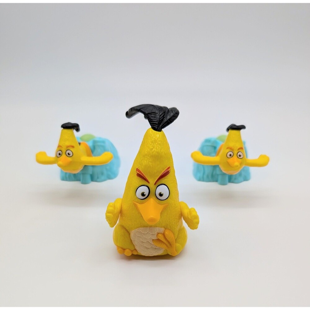 McDonald's Angry Birds Yellow Chuck Figures Toys And Launchers 2016 Rovio